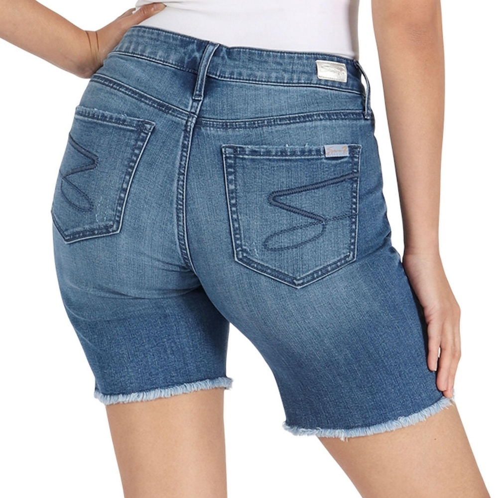 NWT Seven7 $59 Wms 9" Sunset Bermuda Jean Shorts - Picture 3 of 8